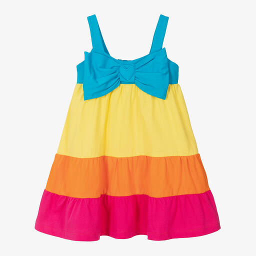 Agatha Ruiz de la Prada-Girls Blue & Yellow Cotton Dress | Childrensalon Outlet