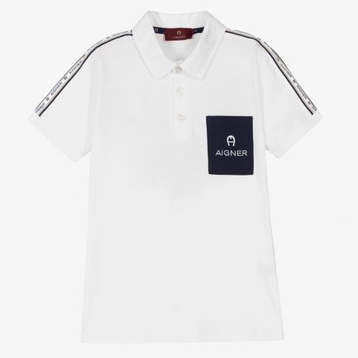 AIGNER-Белая рубашка поло для подростков | Childrensalon Outlet