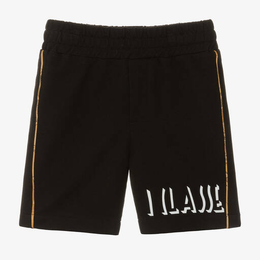 Alviero Martini-Boys Black Cotton 1a Classe Shorts | Childrensalon Outlet