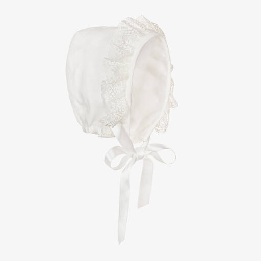 Artesanía Granlei-Ivory Lace Baby Bonnet | Childrensalon Outlet