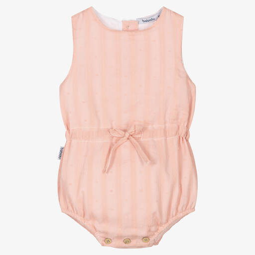 Babidu-Baby Girls Pink Cotton Shortie | Childrensalon Outlet