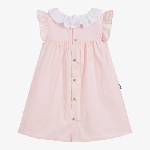 Babidu-Girls Pink Cotton Dress | Childrensalon Outlet