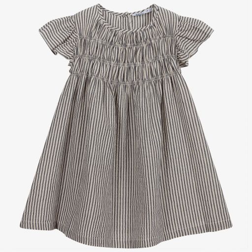Babidu-Organic Cotton Striped Dress  | Childrensalon Outlet