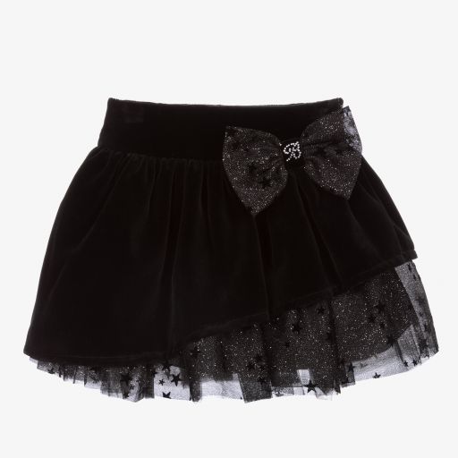 Balloon Chic-Girls Black Velvet Skirt | Childrensalon Outlet