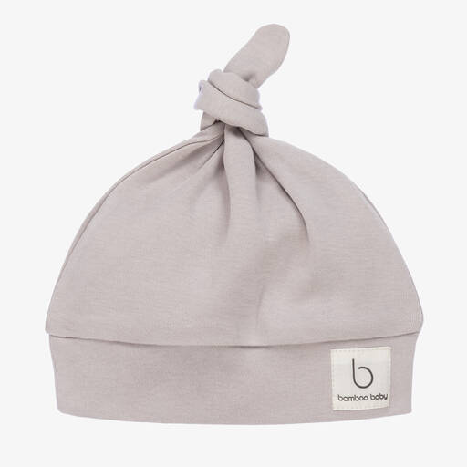 Bamboo Baby-Grey Organic Cotton Hat | Childrensalon Outlet