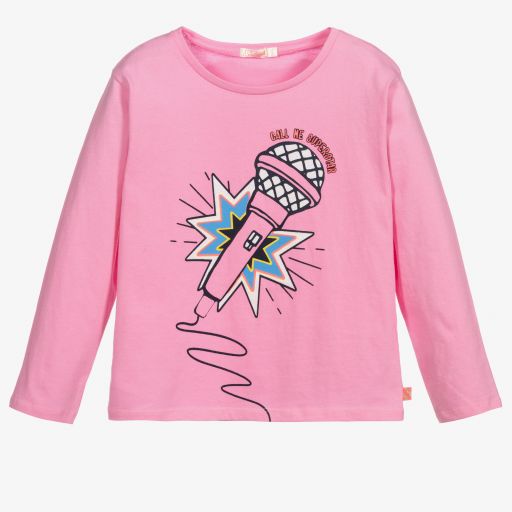 Billieblush-Girls Pink Cotton Jersey Top | Childrensalon Outlet