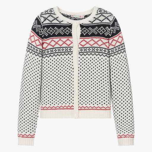 Bonpoint-Teen Wollstrickjacke in Elfenbein | Childrensalon Outlet