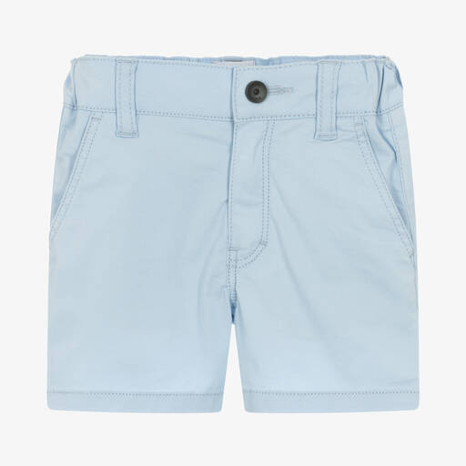 BOSS-Boys Blue Cotton Chino Shorts | Childrensalon Outlet