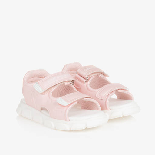 Calvin Klein-Girls Pink Satin Sandals | Childrensalon Outlet