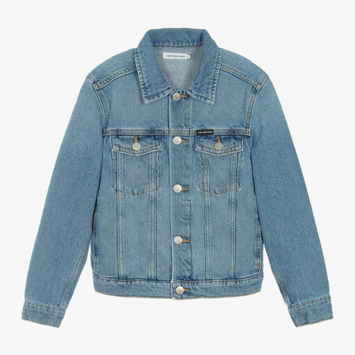 Calvin Klein-Teen Boys Blue Denim Trucker Jacket | Childrensalon Outlet