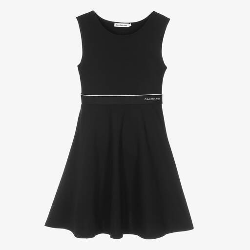 Calvin Klein-Teen Girls Black Viscose Jersey Dress | Childrensalon Outlet