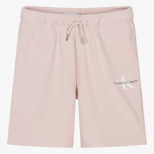 Calvin Klein-Teen Girls Pink Cotton Monogram Shorts | Childrensalon Outlet