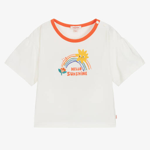 Catimini-Кремовая хлопковая футболка для девочек | Childrensalon Outlet