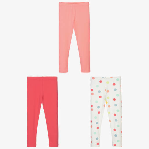 Childrensalon Essentials-Girls Pink Organic Cotton Leggings (3 Pack) | Childrensalon Outlet