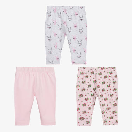 Childrensalon Essentials-Leggings in Rosa und Grau (3er-Pack) | Childrensalon Outlet