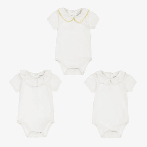Childrensalon Essentials-White Organic Cotton Bodysuits (3 Pack) | Childrensalon Outlet