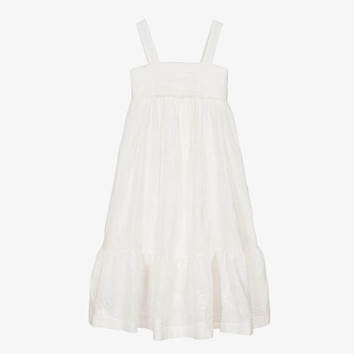 Chloé-Кремовое платье с вышивкой | Childrensalon Outlet