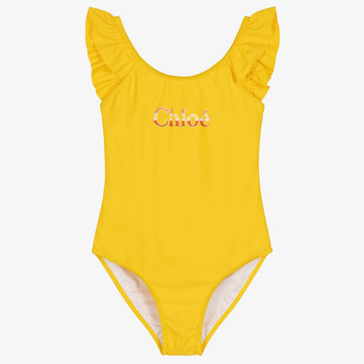 Chloé-Желтый купальник с рюшами | Childrensalon Outlet