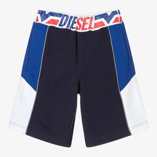 Diesel-Boys Blue Cotton Jersey Shorts | Childrensalon Outlet