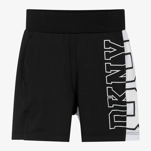 DKNY-Black Varsity Jersey Shorts | Childrensalon Outlet