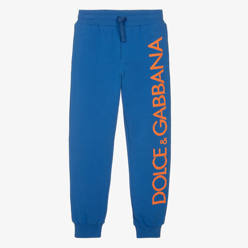 Dolce & Gabbana-Teen Boys Blue Cotton Joggers | Childrensalon Outlet