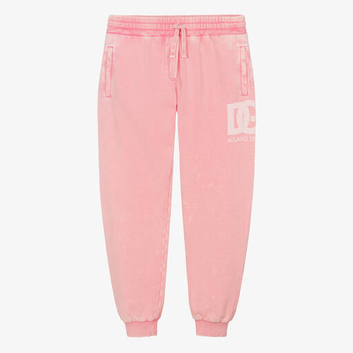 Dolce & Gabbana-Teen Girls Washed Pink Cotton Joggers | Childrensalon Outlet