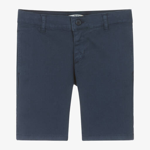 Dr. Kid-Boys Blue Cotton Chino Shorts | Childrensalon Outlet