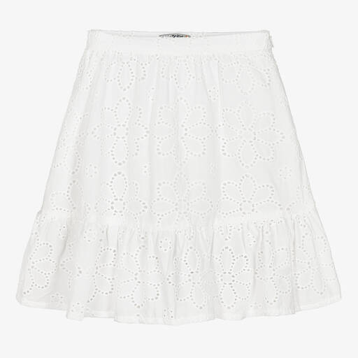 Dr. Kid-Girls White Broderie Anglaise Skirt | Childrensalon Outlet