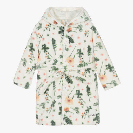 Elodie-Ivory Floral Velour Dressing Gown | Childrensalon Outlet