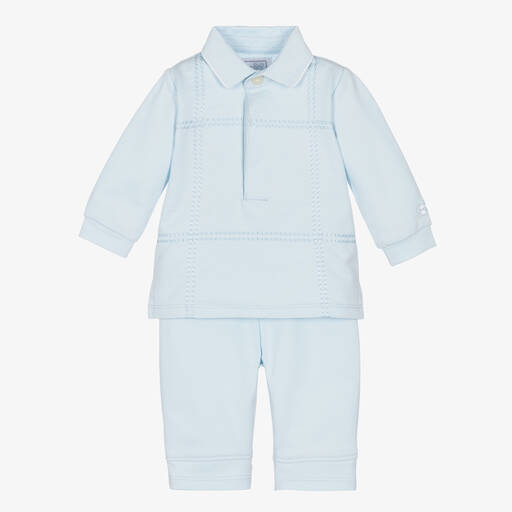 Emile et Rose-Baby Boys Blue Cotton Trouser Set | Childrensalon Outlet