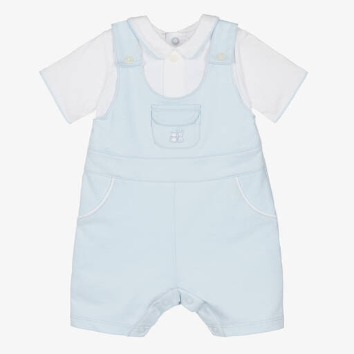 Emile et Rose-Baby Boys Blue & White Cotton Shortie | Childrensalon Outlet