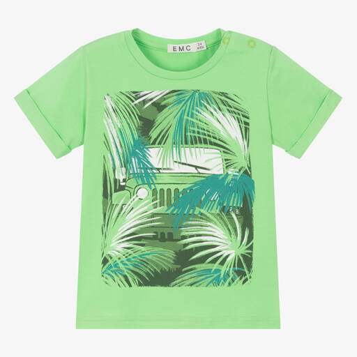 Everything Must Change-Boys Green Cotton Jungle Jeep T-Shirt | Childrensalon Outlet