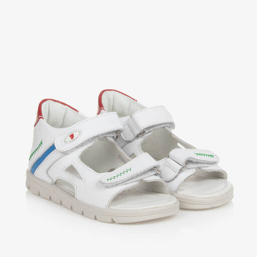 Falcotto by Naturino-Boys White Leather Sandals | Childrensalon Outlet