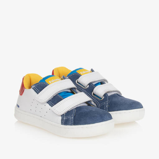 Falcotto by Naturino-Boys White Leather & Suede Trainers | Childrensalon Outlet