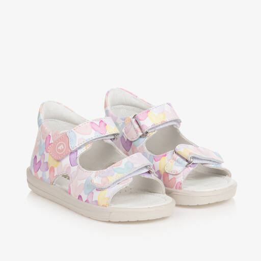 Falcotto by Naturino-Girls White & Pink Heart Sandals | Childrensalon Outlet