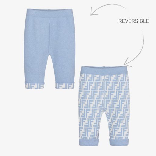 Fendi-Blue Reversible Baby Trousers | Childrensalon Outlet