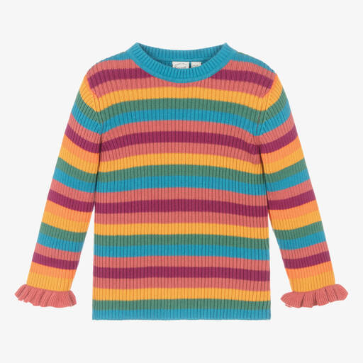 Frugi-Bunt gestreifter Baumwollpullover | Childrensalon Outlet