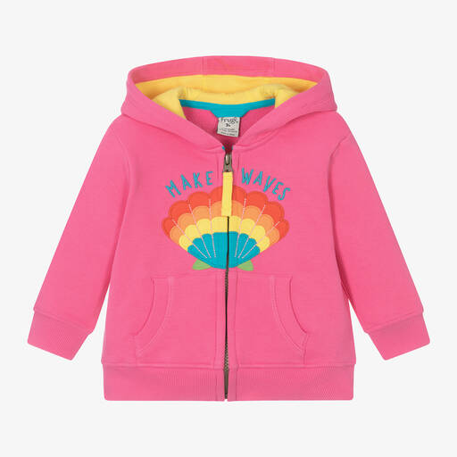 Frugi-Girls Pink Cotton Shell Zip-Up Top | Childrensalon Outlet