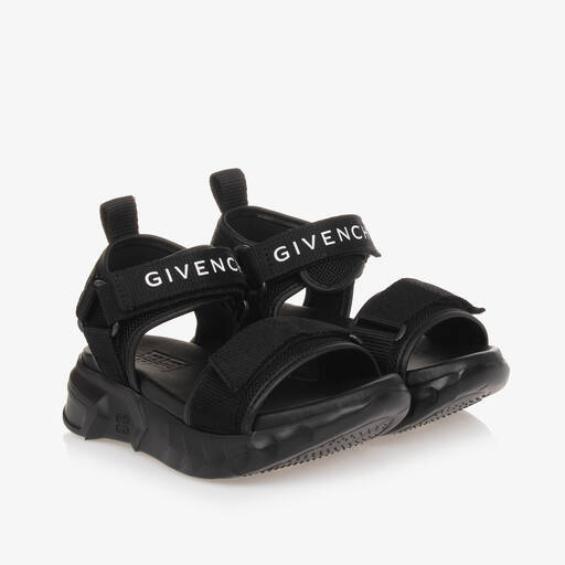 Givenchy-Black Chunky Velcro Sandals | Childrensalon Outlet