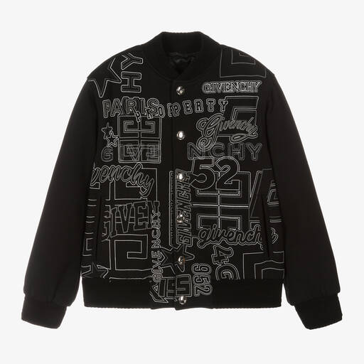 Givenchy-Boys Black Embroidered Cotton Jacket | Childrensalon Outlet