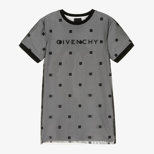 Givenchy-Girls Black Mesh 4G Dress | Childrensalon Outlet