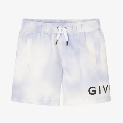 Givenchy-Teen Boys Blue Logo Swim Shorts | Childrensalon Outlet