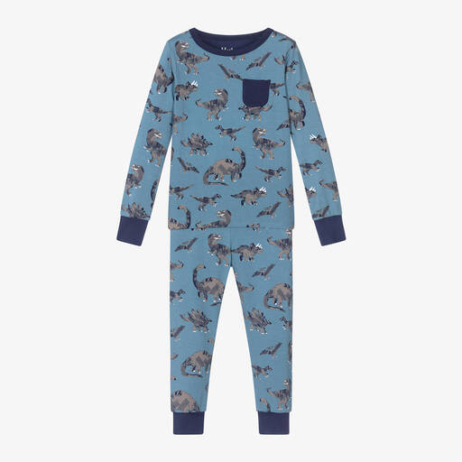 Hatley-Boys Blue Viscose Dinosaur Pyjamas | Childrensalon Outlet