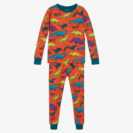 Hatley-Oranger Dino-Baumwoll-Schlafanzug | Childrensalon Outlet