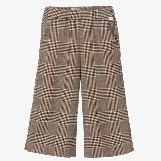 Il Gufo-Girls Wide-Leg Check Trousers | Childrensalon Outlet