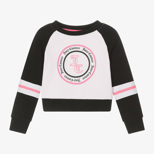 Juicy Couture-Girls Black & White Colourblock Sweatshirt | Childrensalon Outlet
