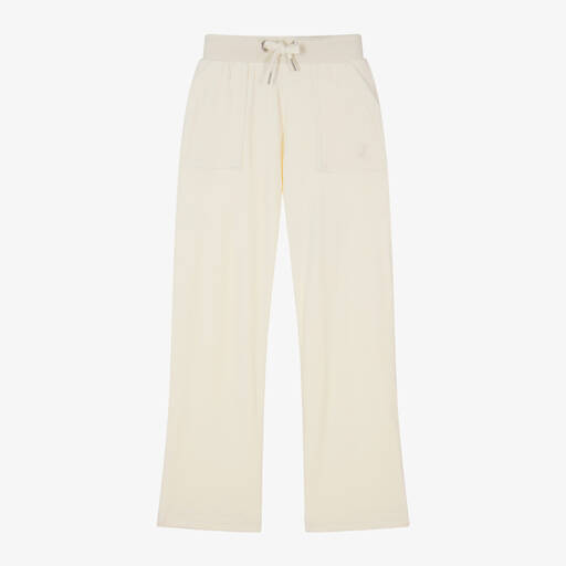 Juicy Couture-Girls Ivory Velour Joggers | Childrensalon Outlet