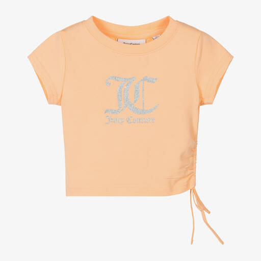 Juicy Couture-Girls Orange Cotton T-Shirt | Childrensalon Outlet