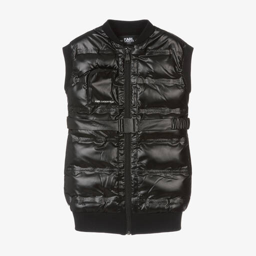 KARL LAGERFELD KIDS-Girls Black Puffer Dress | Childrensalon Outlet