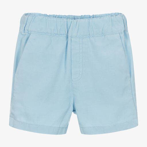 KENZO KIDS-Boys Blue Cotton & Linen Shorts | Childrensalon Outlet